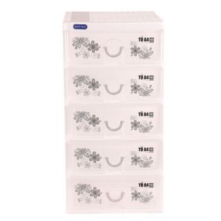 Tủ nhựa mini a4 văn phòng 5 ngăn-màu trắng