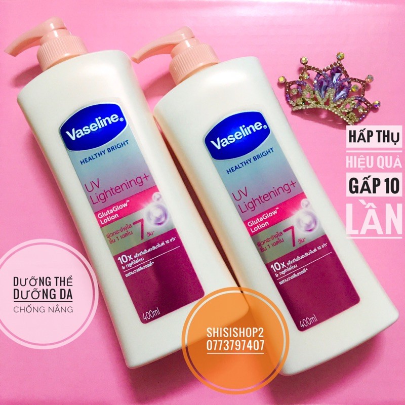 💐(Mẫu mới) Dưỡng thể Vaseline Healthy Lightening 10X chống UV Thái Lan 380ml