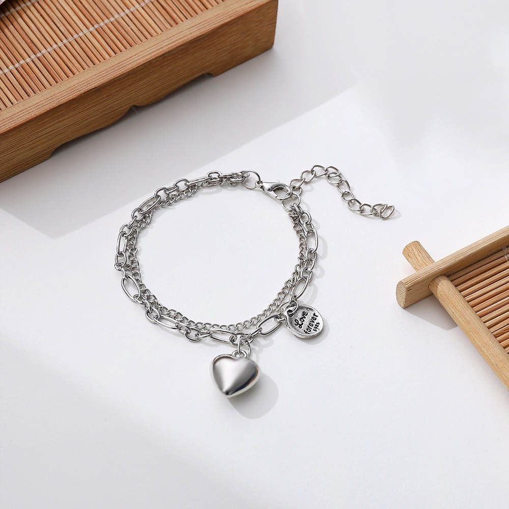 Vòng Đeo Tay Hai Tầng Màu Bạc Thời Trang Cổ Điển Dành Cho Nữ