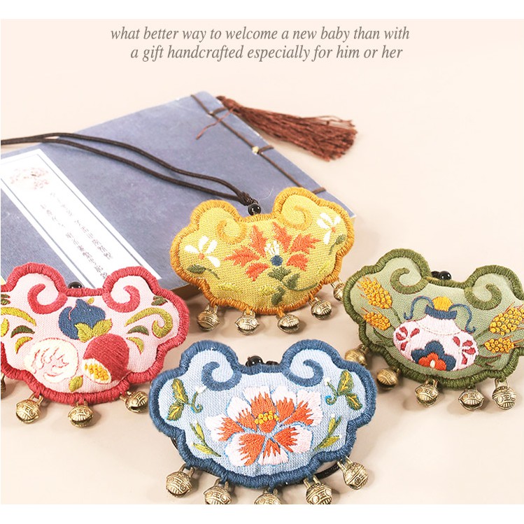Bộ KIT Tự Thêu khánh trường mệnh, cầu bình an , tình yêu, may mắn Omamori bộ nguyên liệu - Zen Handmade