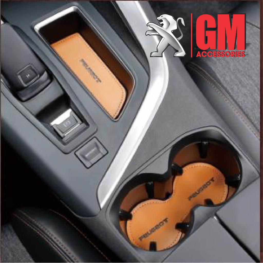 Lót hốc để đồ xe Peugeot bằng Da cao cấp xe 3008 và 5008, lọc hộc chứa đồ trung tâm, cánh cửa vị trí cần đi số dễ vệ sin