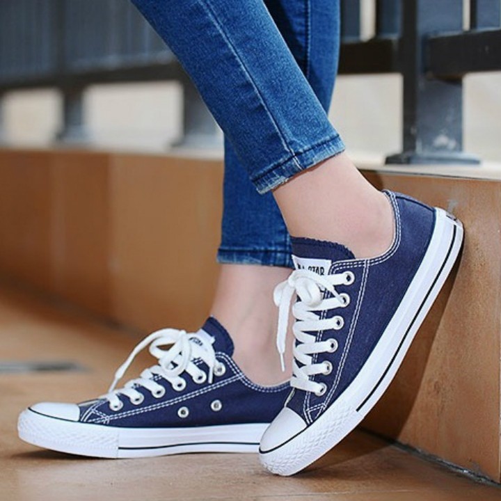 Giày CV Allstar Nữ Xanh Biển Cổ Thấp