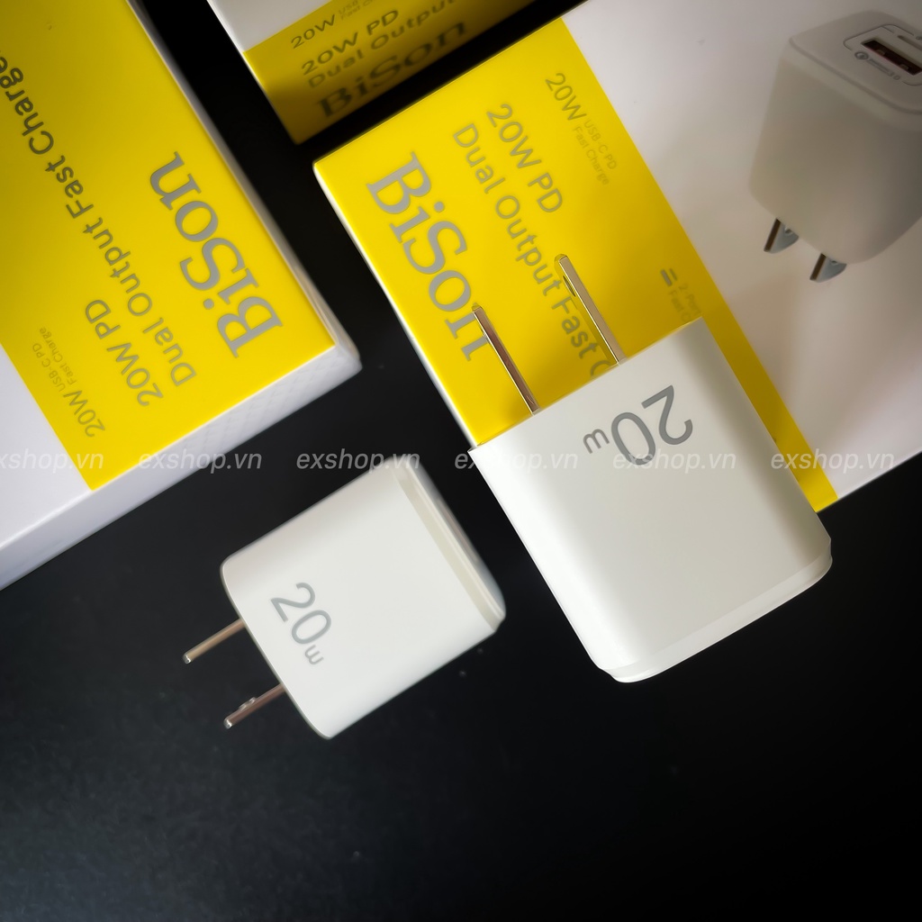Cốc sạc Bison 20W 2 Cổng