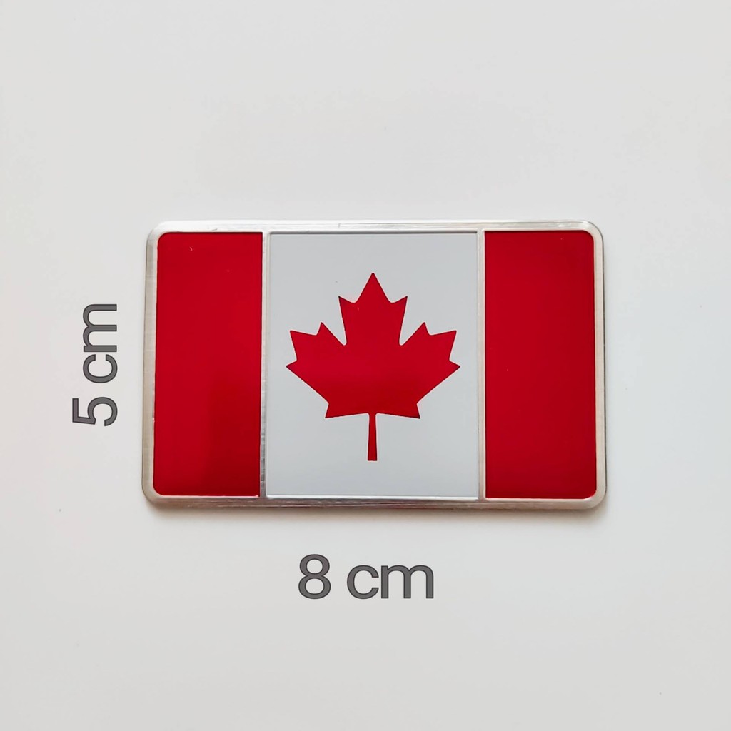 Tem Logo Cờ Canada Bằng Nhôm 8 x 5 cm