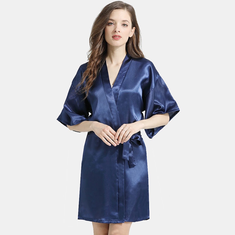 Áo choàng ngủ kiểu kimono bằng lụa thời trang xuân thu gợi cảm cho nữ | BigBuy360 - bigbuy360.vn