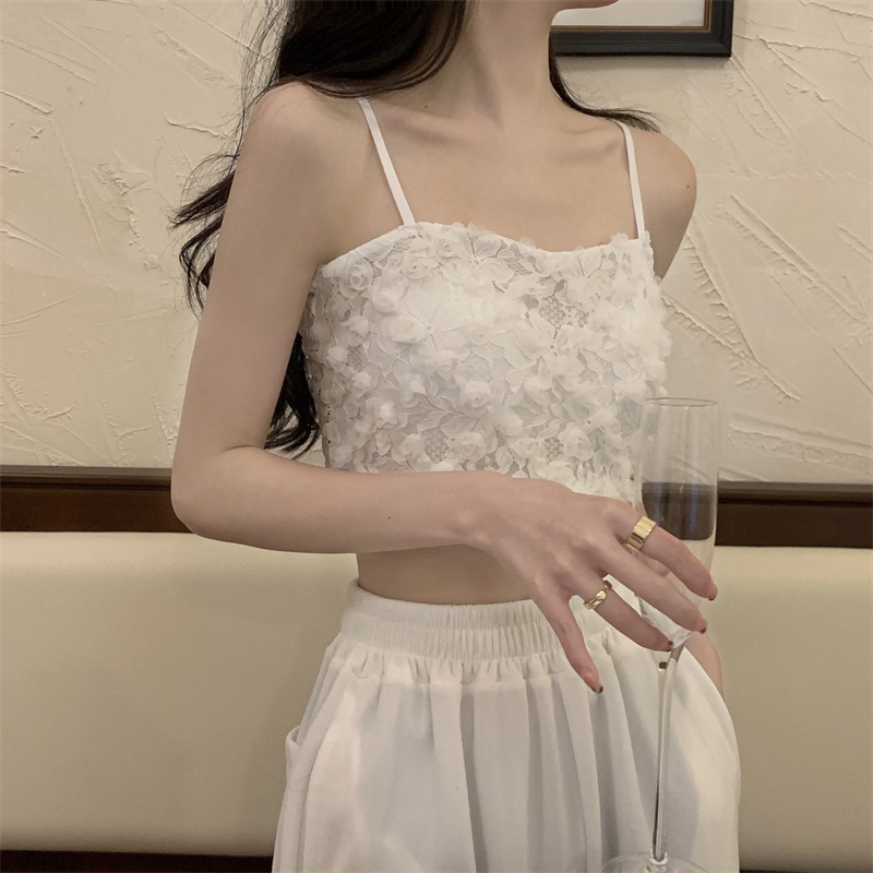 [Hana And Alice] Áo Ống Có Đệm Ngực Dây Phối Ren