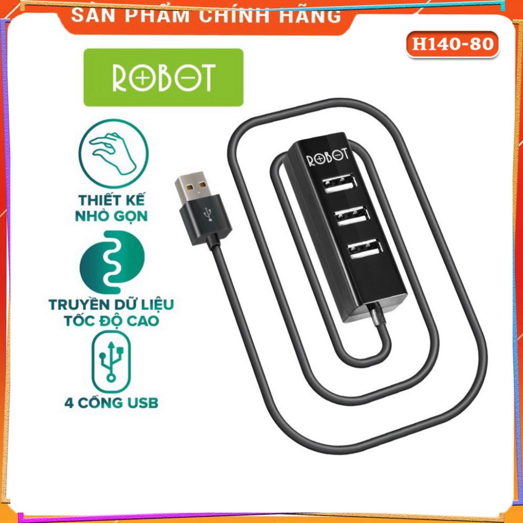 HUB Chuyển Đổi ROBOT H140-80 4 Cổng USB - BẢO HÀNH 12 THÁNG
