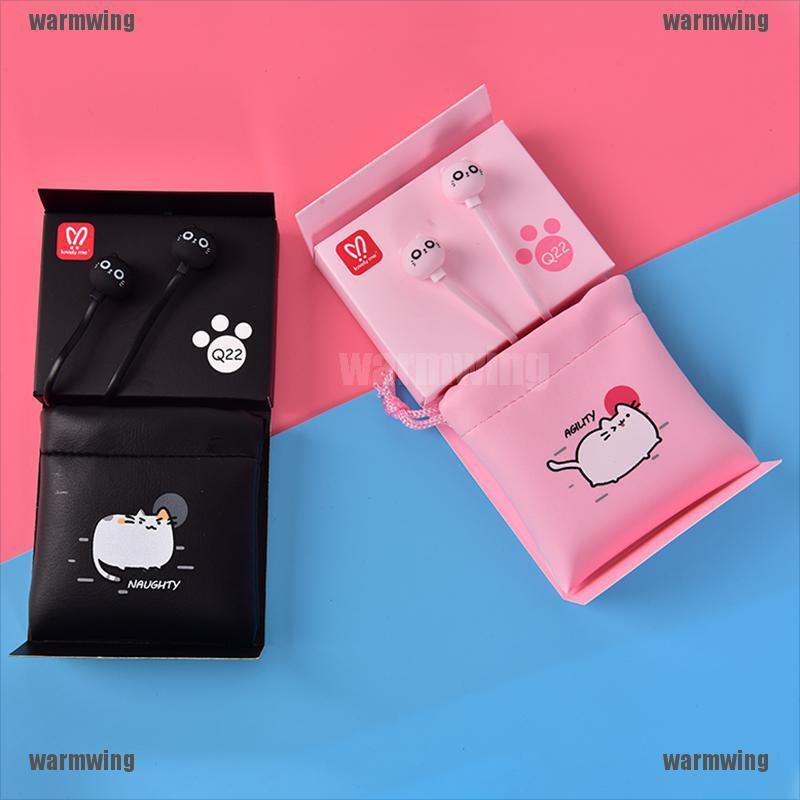 Tai Nghe Điện Thoại Hình Mèo Dễ Thương Có Dây Cho Trẻ Em