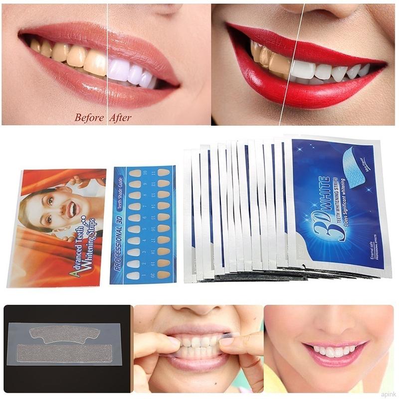 Pumpup 14Pcs/7 PairTeeth Whitening Strips White Gel Tooth Whitening Sticker Dental Care