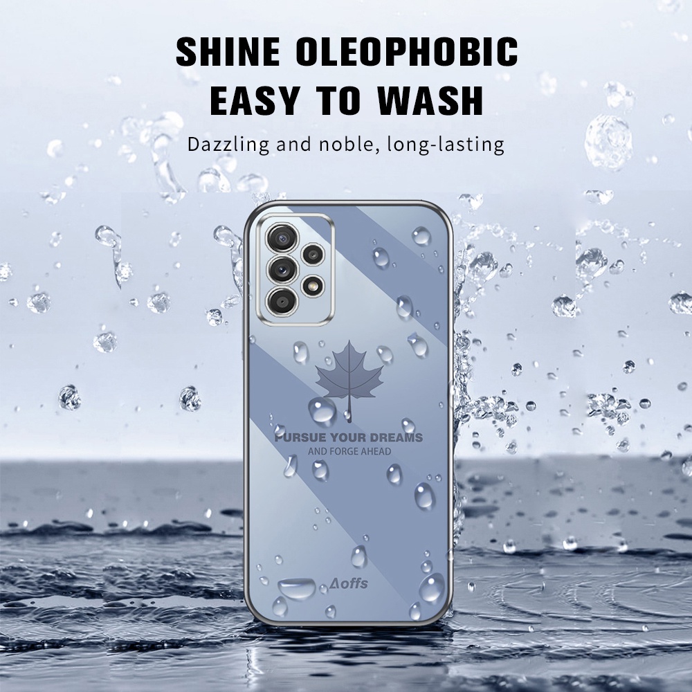 Ốp Điện Thoại Khung Vuông Mềm Chống Sốc Họa Tiết Lá Phong Sang Trọng Cho Vivo V23 V23E V23 Pro V21 V20 SE V20 V15 V9 V7 Plus