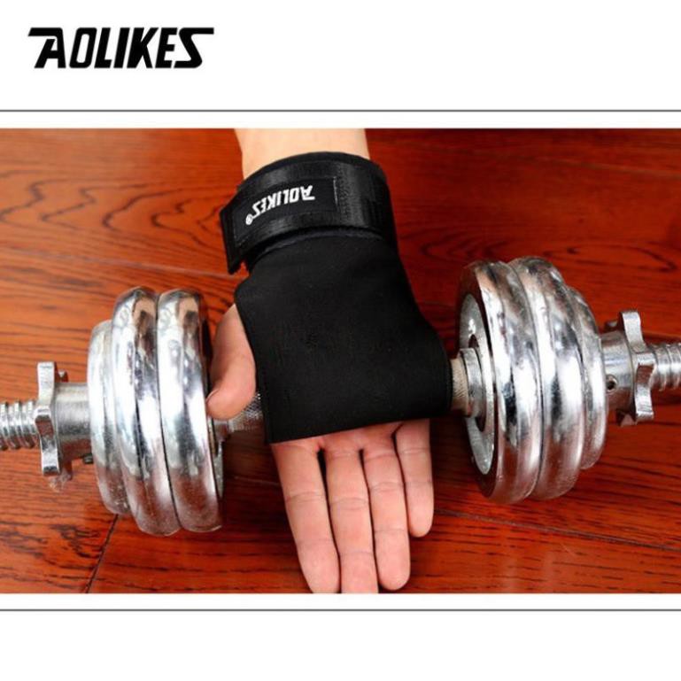 Găng Tay Tập Gym Có Dây Quấn Trợ Lực Cổ Tay AOLIKE, Bao Tay Tập Gym Bảo Vệ Lòng Bàn Tay và Cổ Tay