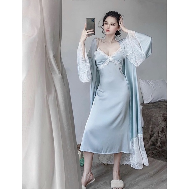 SET CHOÀNG XANH PHỐI REN CAO CẤP ( New)