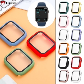MYRON Fashion For Apple Watch Shell Ultra-thin For Iwatch Bumper Case Watch Case High Definition Tempered Glass Full Coverage Smart Watch Screen Protector Protector Case/Multicolor