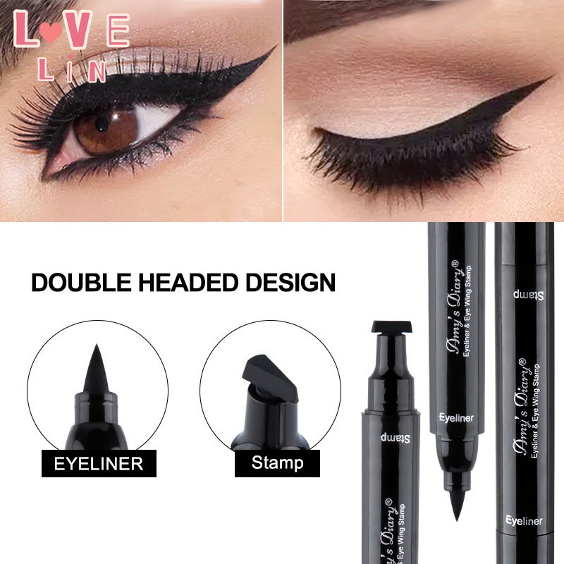 Bút Kẻ Mắt Dạng Lỏng 2 Trong 1 Nhanh Khô Chống Thấm Nước Không Bị Nhòe SUAKE