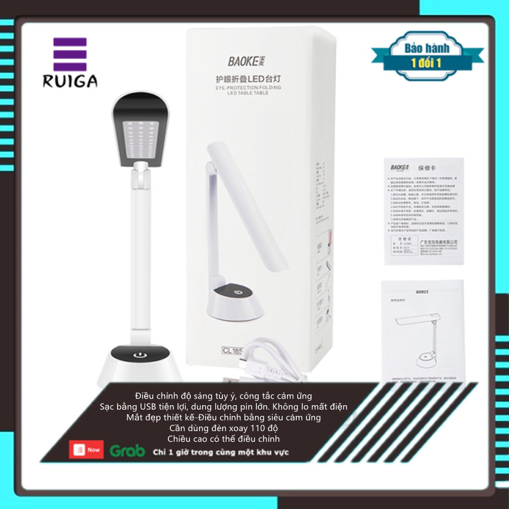 Đèn Bàn Học Đọc Sách, Làm Việc LED Chống Cận, Cảm Ứng Tích Điện BAOKE/1859
