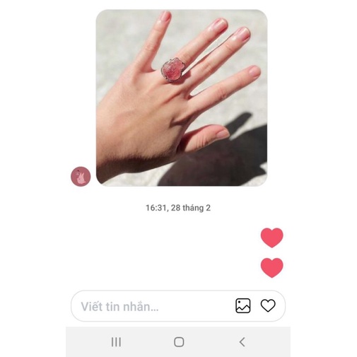 NHẪN BẠC HỒ LY - TỲ HƯU HỒNG DÂU TÂY