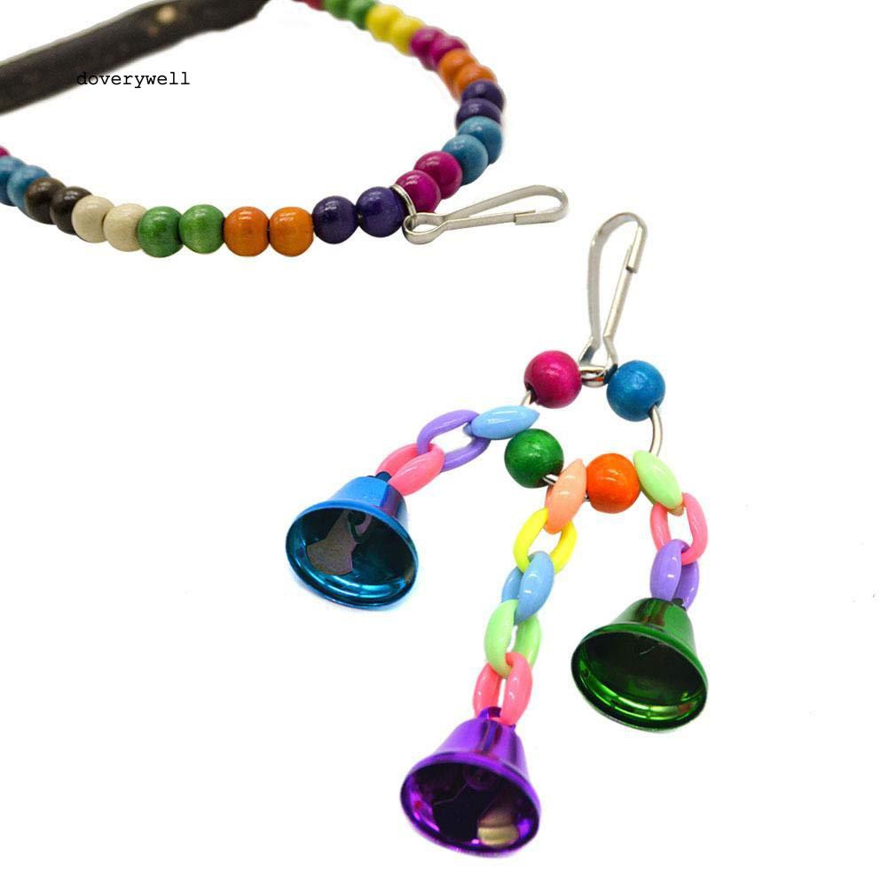 Set 4 đồ chơi treo lồng nhiều màu sắc cho vẹt cưng