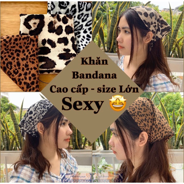 Khăn Bandana hoạ tiết da báo