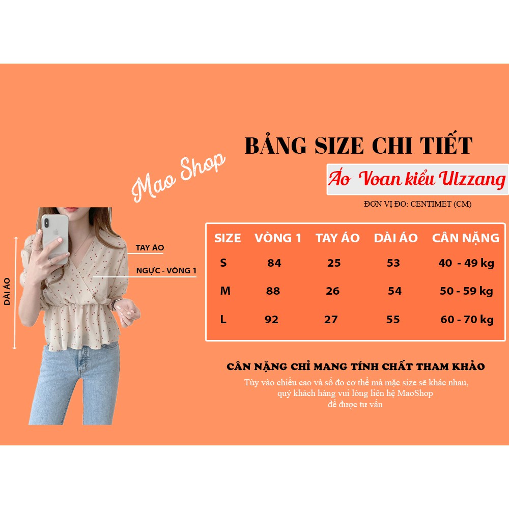 Áo voan kiểu ulzzang họa tiết chấm tim phong cách Hàn Quốc C18 - Maoshop