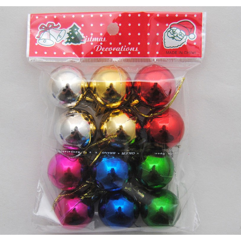 12 trái châu trang trí noel 3cm MẪU E9