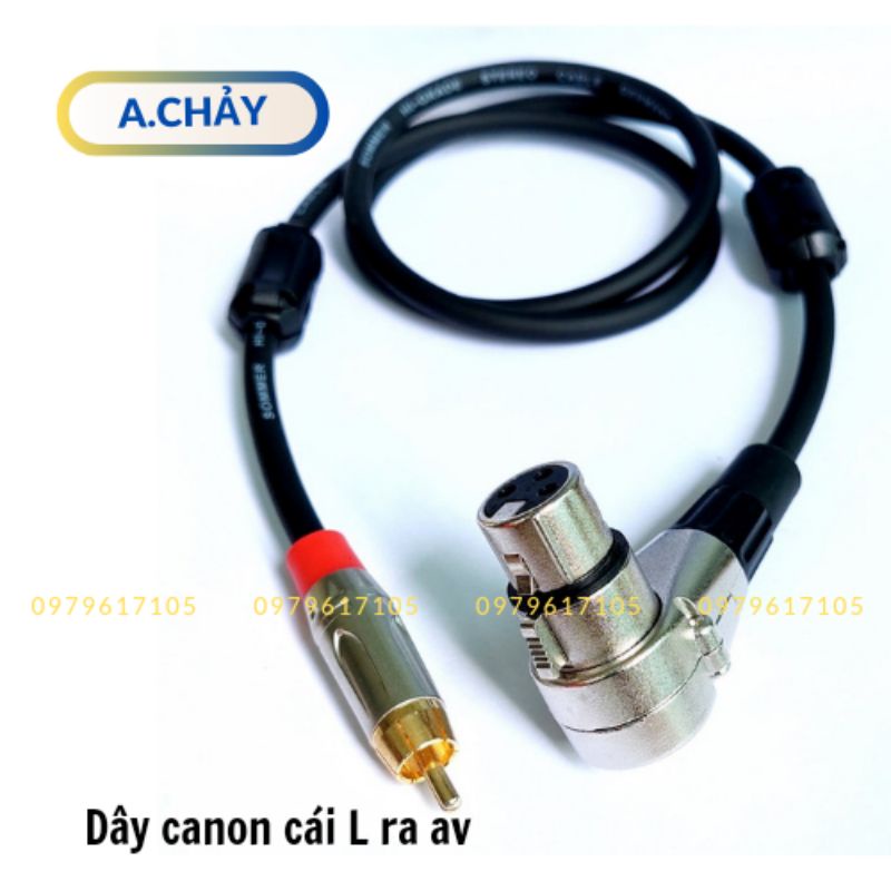 Dây tín hiệu canon cái L xoay ra av bông sen dài 80cm, 1m