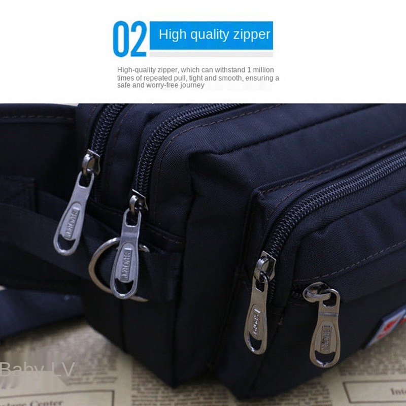 Túi đeo hông vải oxford chống thấm nước nhiều ngăn sức chứa lớn đa năng thời trang dành cho nam | BigBuy360 - bigbuy360.vn