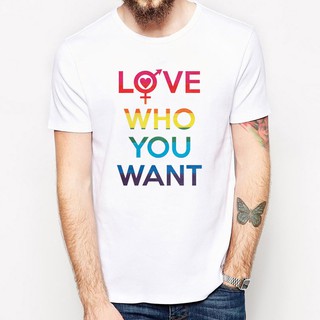 Áo lgbt cho gay mang chữ love who you want - aq013