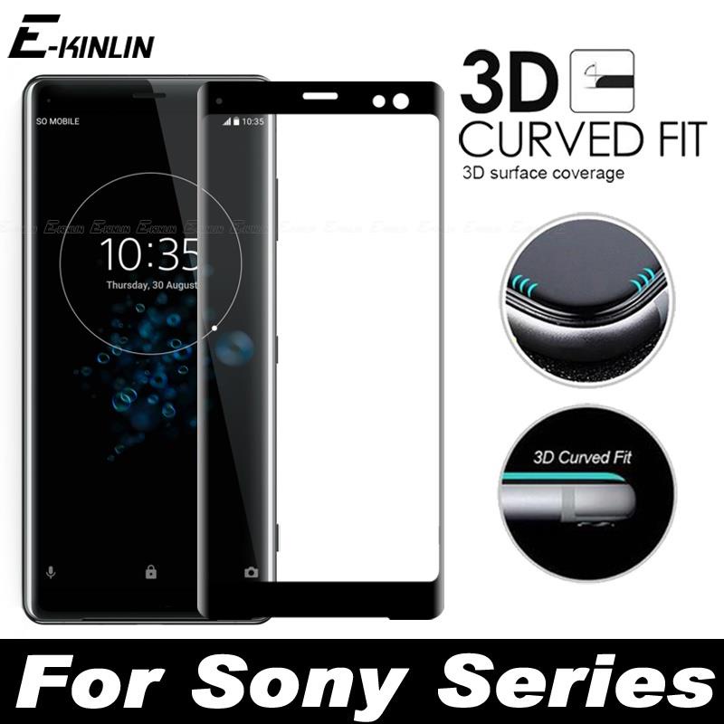 Kính Cường Lực 3D Viền Cong Bảo Vệ Màn Hình Cho Sony Xperia XZ3 XZ2 XZ1 XZ Premium X Compact XZS XA2 XA1 XA Ultra Plus