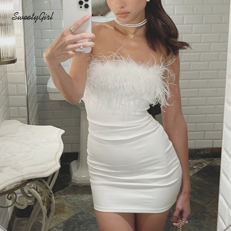 Đầm Mini Không Tay Hở Vai Màu Trơn Thời Trang Quyến Rũ 2022 Cho Nữ