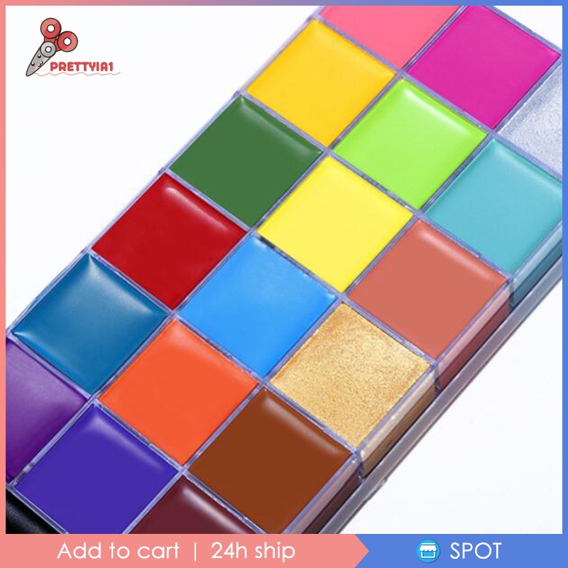 20 Colors Face Body Paint Oil Palette Safe Painting Set for Halloween Party