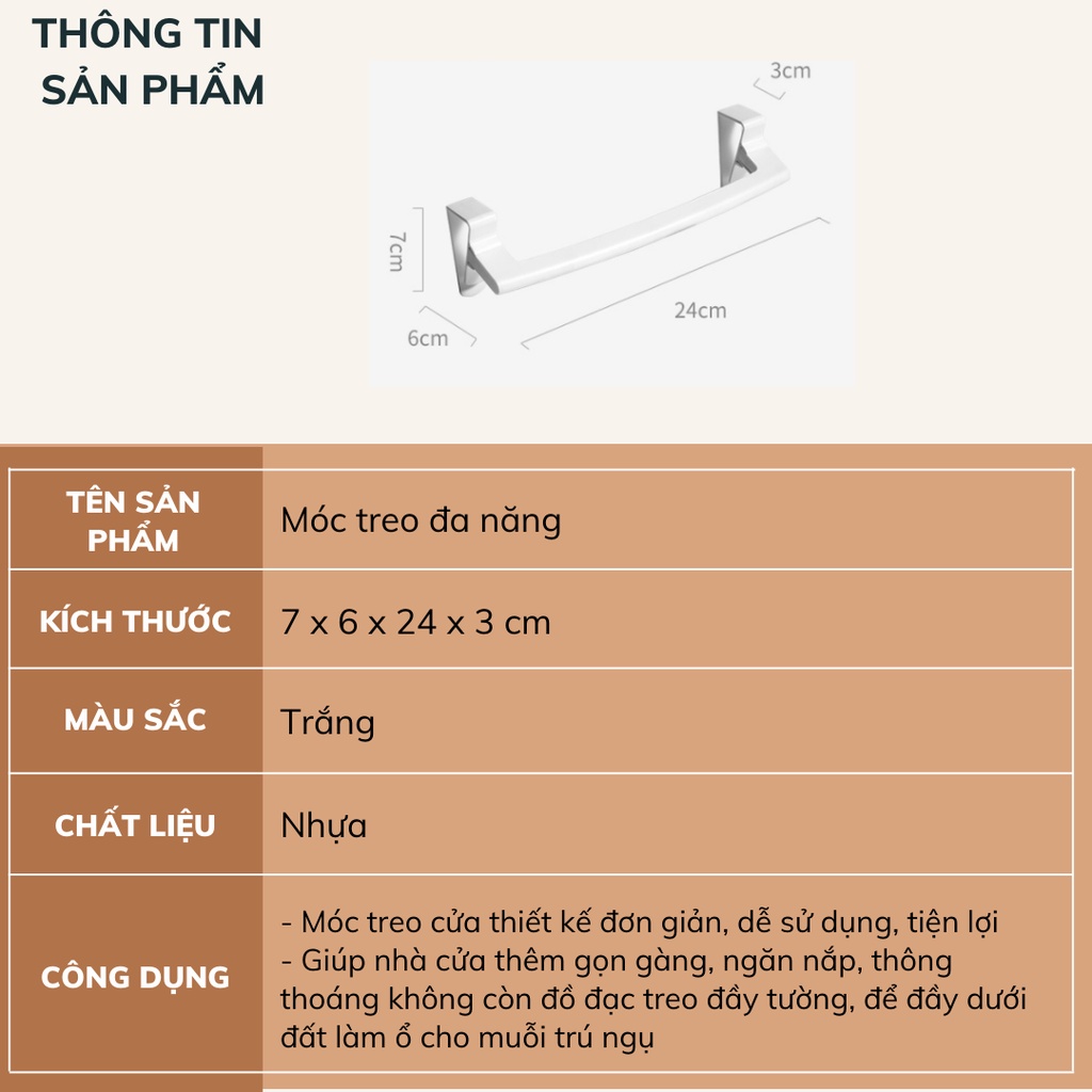 Móc nhựa gắn cửa tủ tiện lợi tiết kiệm không gian DECOSA