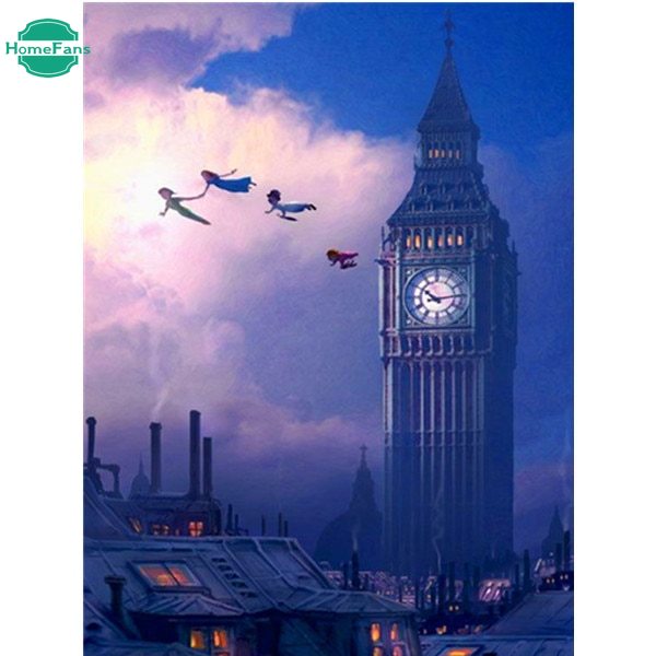 Bộ tranh đính đá 5D họa tiết phong cảnh độc đáo DIY dùng trang trí nhà cửa