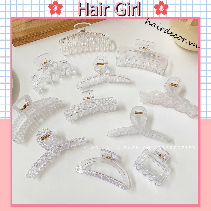 Kẹp tóc bằng nhựa acrylic đơn giản phong cách Hàn Quốc