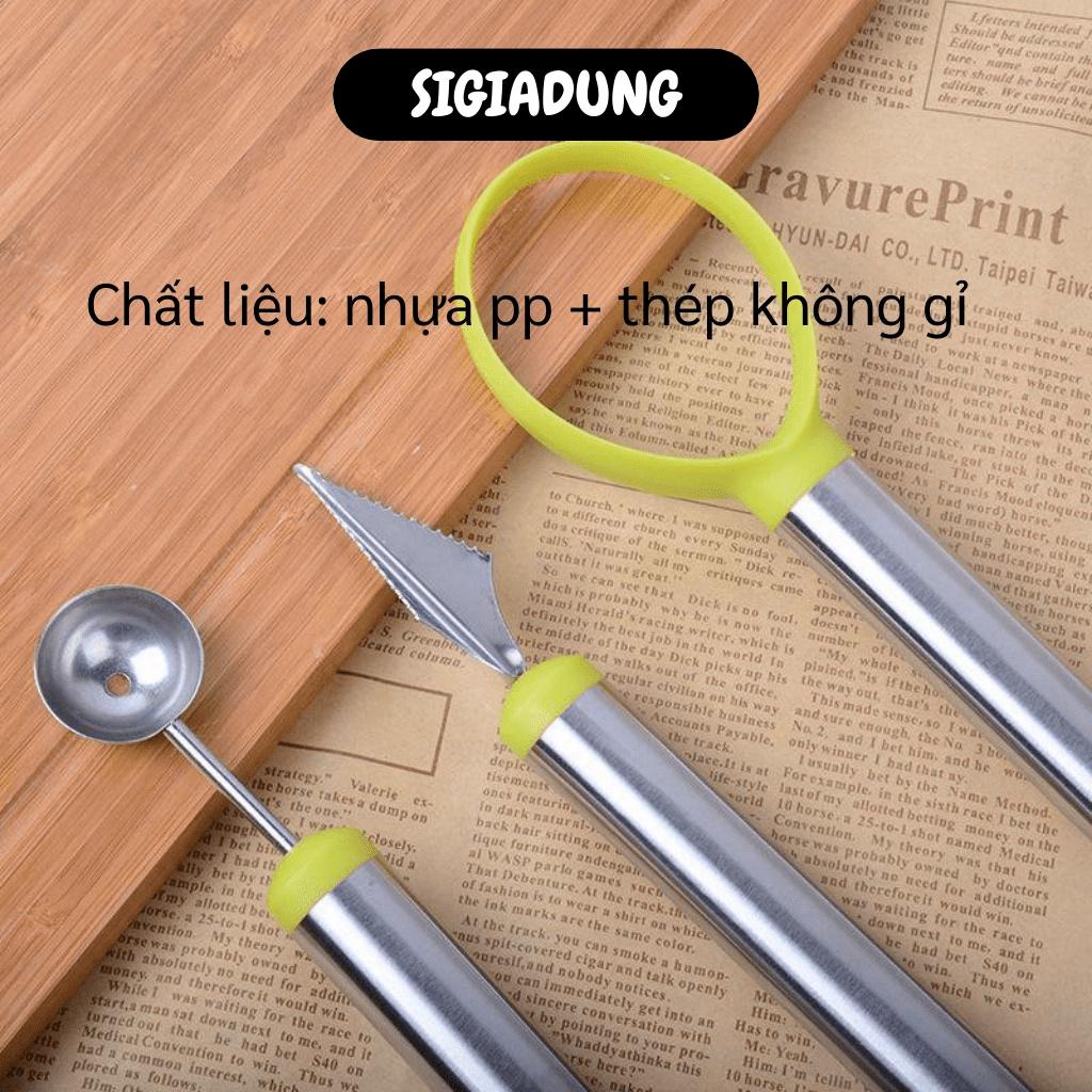 [SGD] Dụng Cụ Cắt Tỉa Trái Cây - Bộ 3 Món Múc, Cắt Tỉa, Nạo Hạt Trái Cây Tiện Lợi 6342