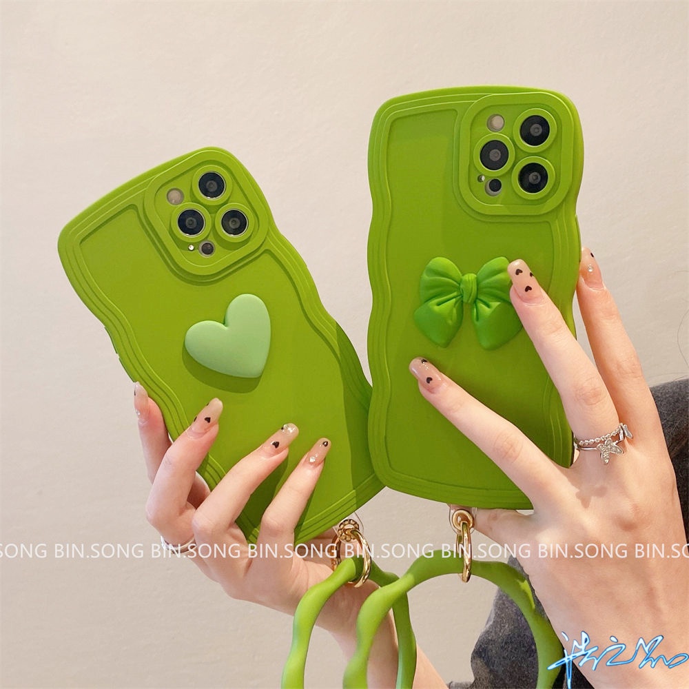 Ốp Điện Thoại Màu Xanh Lá 3D Cho Vivo Y33S Y21T Y11 Y20i Y20 Y33T Y21 Y17 Y12 Y15 V11i Y12A Y12S Y20S V23 V20 Pro S1 Y52S Y31S