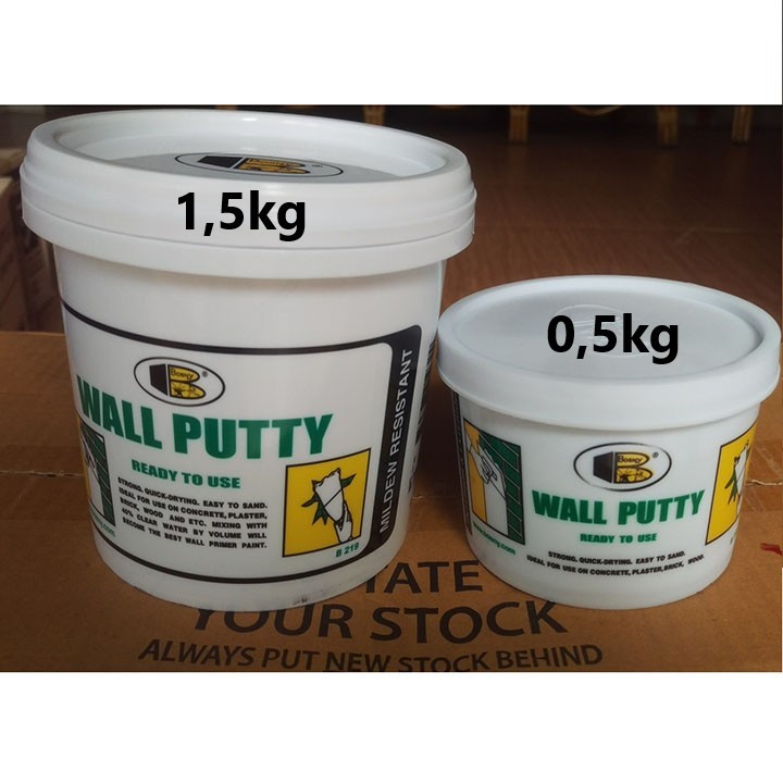 [Mã LIFEXANH03 giảm 10% đơn 500K] Bột bả trám khe nứt tường, gỗ Bosny Wall Putty (Hộp 1,5kg)