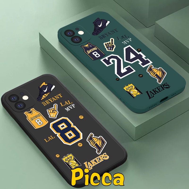 Ốp điện thoại mềm họa tiết Nba Lakers Kobe thích hợp cho Iphone 11 13 12 Pro Max 7Plus 8Plus Xr XS X 6s 6 plus