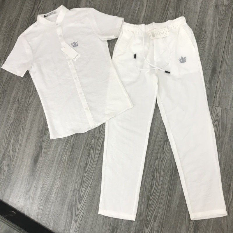 Bộ Đũi Nam Thêu Logo Quần Dài Đũi và Áo Đũi Ngắn Chất Đũi Xước Chất Mát, Mặc Nhẹ Như Không | BigBuy360 - bigbuy360.vn