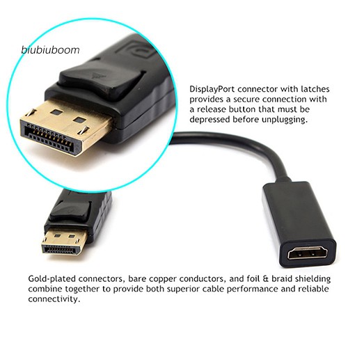 Dây cáp chuyển đổi âm thanh Displayport DP sang HDMI cho PC HP / DELL