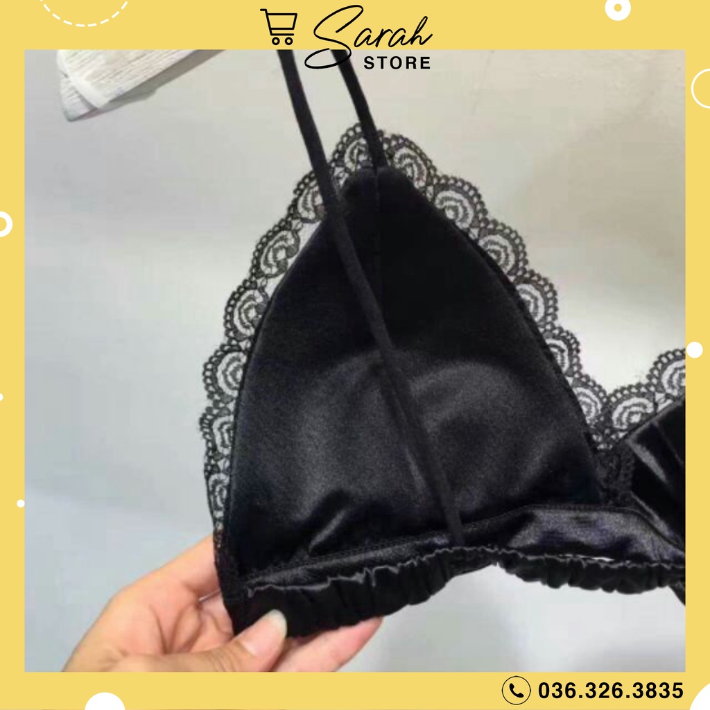 áo bra phi bóng satin ren đệm mỏng hàng free size 100 | BigBuy360 - bigbuy360.vn