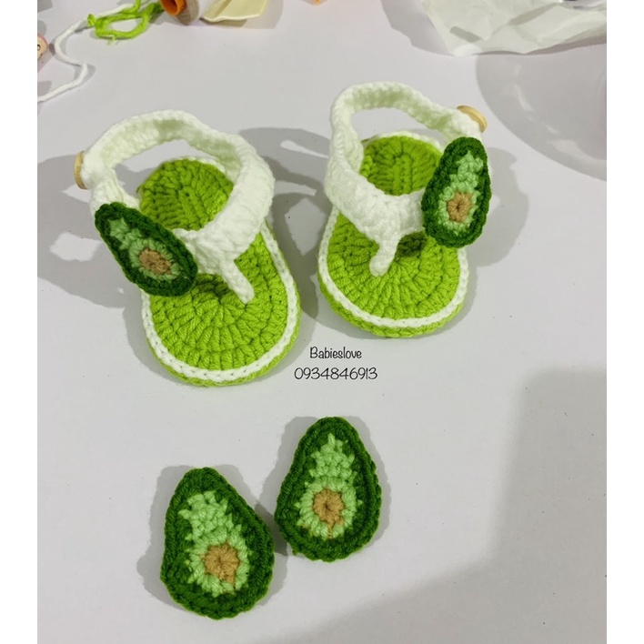 Dép lào đính quả bơ cho bé 0-18m