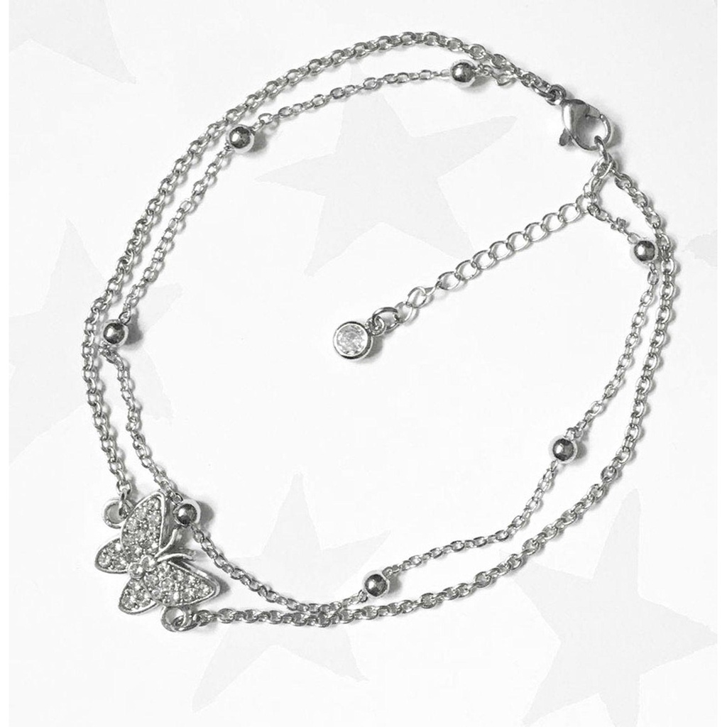 Lắc Chân Đính Hạt Hình Trái Tim Có Thể Điều Chỉnh Thời Trang Mùa Hè