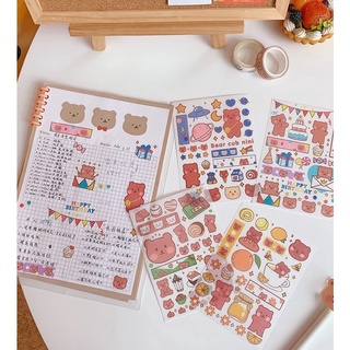 SET 4 Tấm Sticker Dễ Thương Trang Trí Sổ