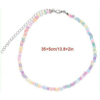 Vòng cổ hạt cườm pastel