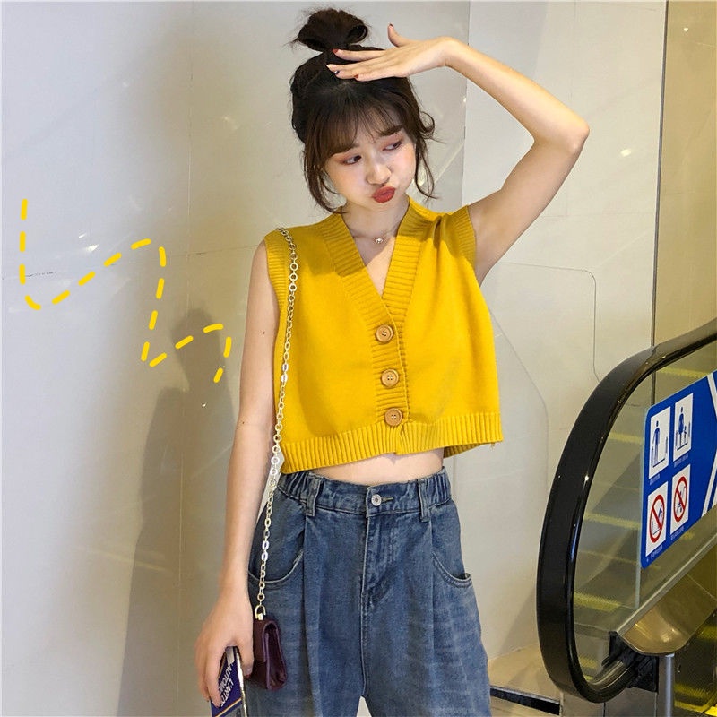 Áo Khoác Cardigan Dệt Kim Không Tay Dáng Rộng Thời Trang Hàn Quốc 2022 Mới