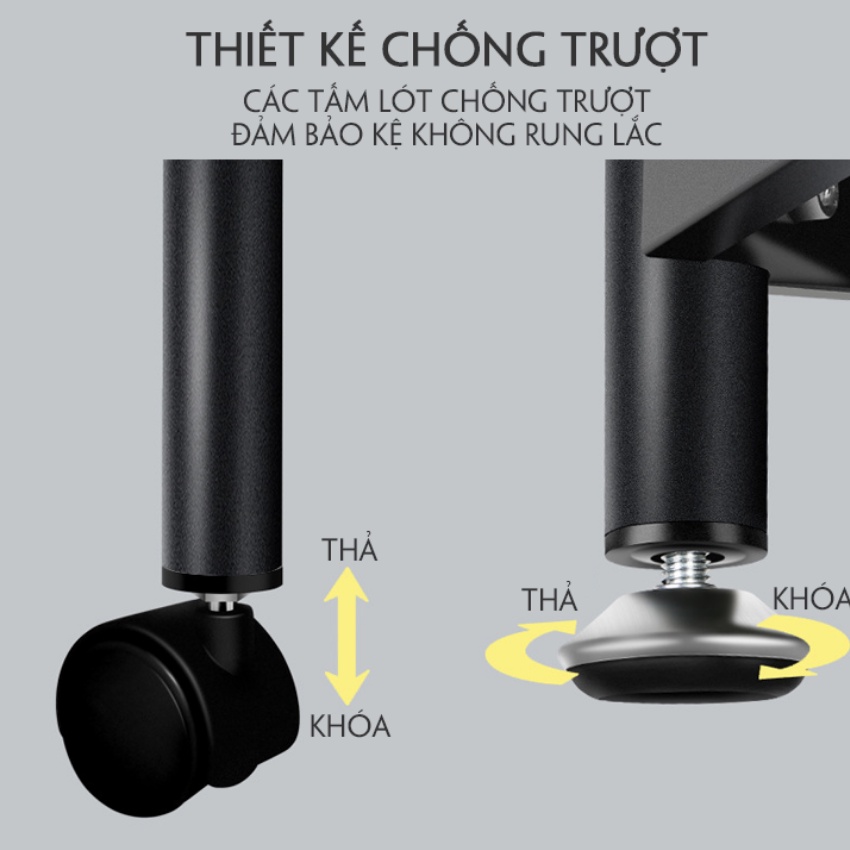 Kệ Để Đồ Nhà Bếp Đa Năng 4 Tầng Kích Thước 60x40x120cm Đựng Đồ Dùng, Nồi Cơm Điện, Lò Nướng