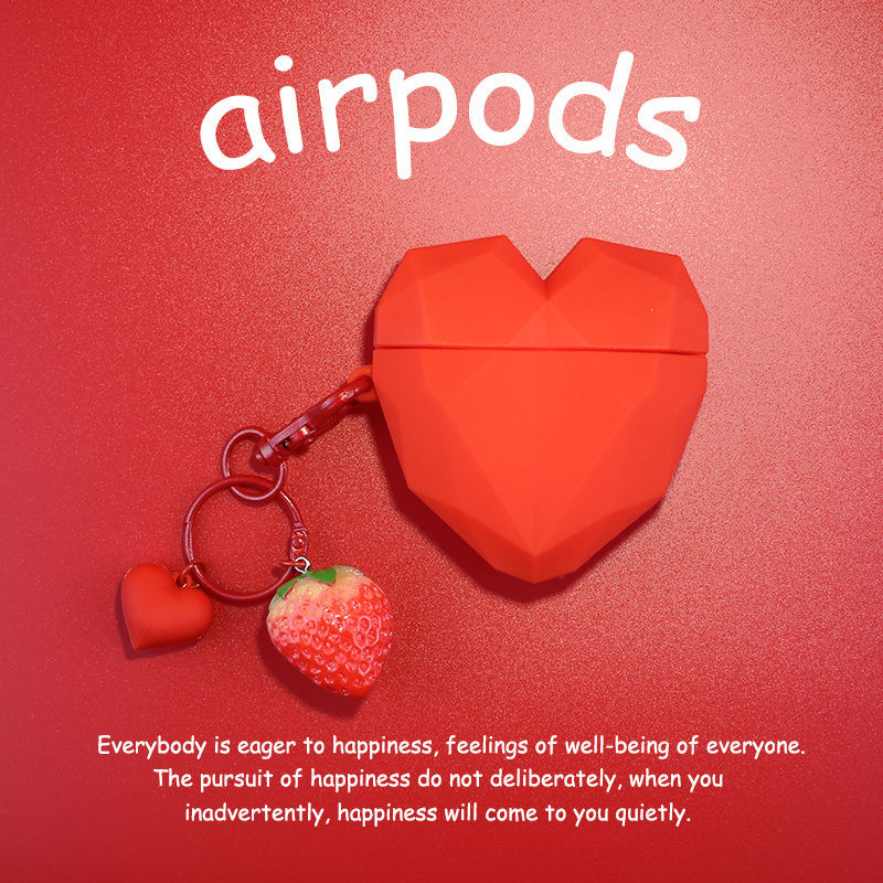 Vỏ bảo vệ hộp sạc tai nghe bluetooth không dây hình trái tim mềm thích hợp cho Airpods 1/ 2/ 3 pro