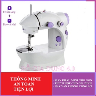 Máy may mini sewing machine, máy khâu gia đình, sm202, 1.1kg, 220v + pin.