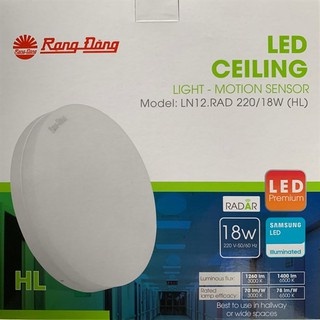 Đèn LED Ốp trần cảm biến radar 18W Model: LN12.RAD 220/18W. CHUYÊN DÙNG LẮP HÀNH LANG