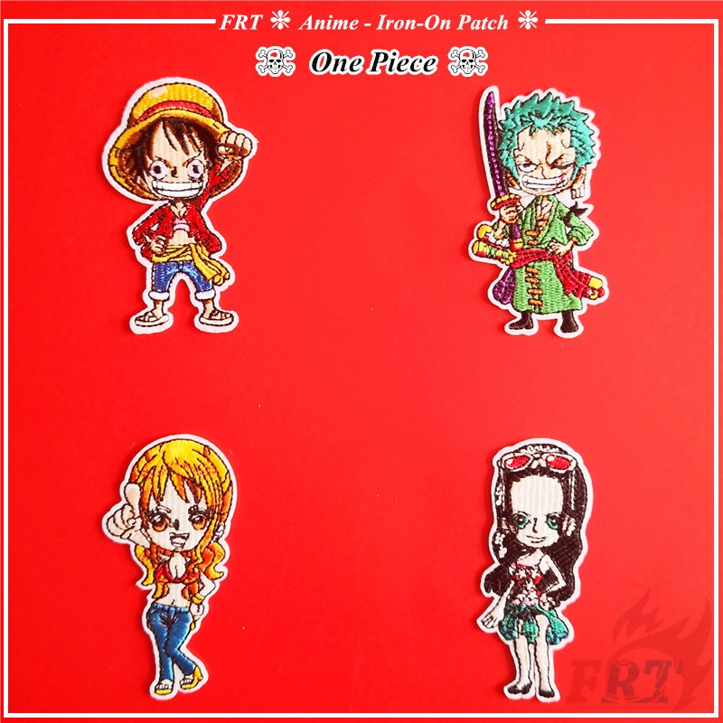 ☠ Miếng Vá Hóa Trang Nhân Vật Hoạt Hình One Piece ☠ 1 Miếng Vá Ủi Quần Áo Hình Huy Hiệu Size S-4